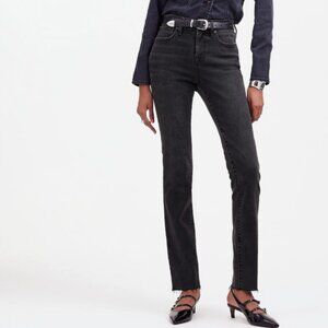 NWT Madewell Mid Rise Stovepipe Jeans in Armand Wash Raw Hem